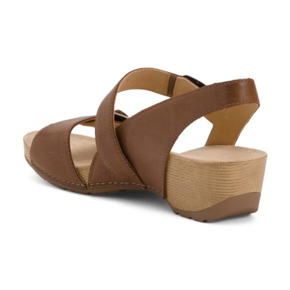 NEW DANSKO DANSKO Nubuck Leather Trinity Comfort wadge Sandals in tan 925 5t3 - Picture 3 of 9